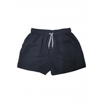 SOLID DRAWSTRING BLACK SWIMSHORT