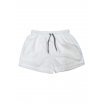 SOLID DRAWSTRING WHITE SWIMSHORT